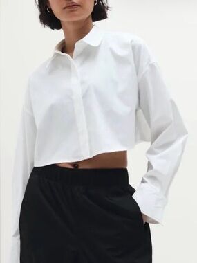Athleta White Button-Up Blouse